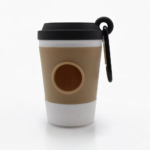 Talking Dog Club Coffee Cup Poop Bag Holder for Dogs and Cats (Brown/White) image 1