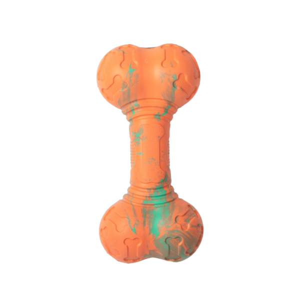 Talking Dog Club Rubber Bone Treat Dispenser Toy for Dogs (Yellow)