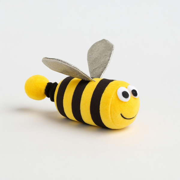 Talking Dog Club Shake a Bee Vibrating Catnip Toy for Cats (Yellow and Black)