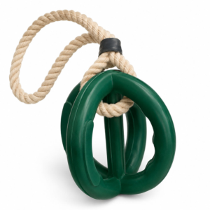 Talking Dog Club Sturdy Dual Grip Oval Chew & Rope Toy for Dogs (Green)