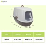 Trixie Berto Three Part Separating System Top Covering Litter Tray for Cats (White/Grey) image 3