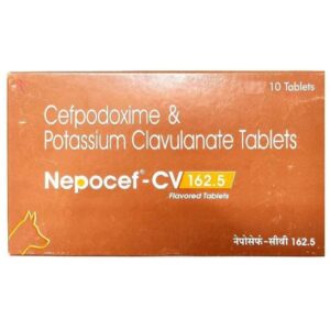 Ttk Nepocef CV 162.5mg (Cefpodoxime Proxetil & Potassium Clavulanate) Tablet for Dogs and Cats