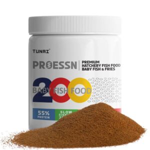 Tunai 55% Protien, 200 Micron Slow-Sinking Granules Seafood Flavour Dry Food for Fish