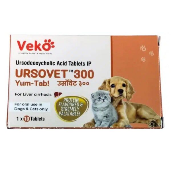 Veko Ursovet 300 (Ursodeoxycholic) Tablets for Dogs and Cats (pack of 10 tablets)