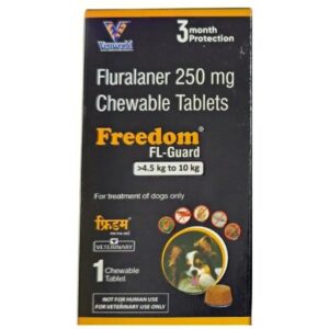 Venkys Freedom FL Guard Fluralaner 250mg Tablets for Dogs from 4.5 to 10kg