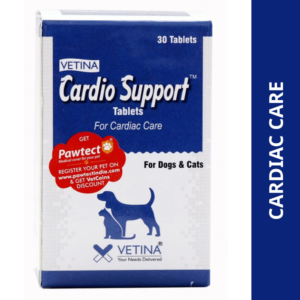 Vetina Cardio Support Tablet for Dogs and Cats (pack of 30 tablets)