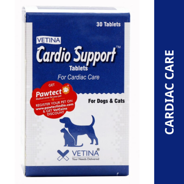 Vetina Cardio Support Tablet for Dogs and Cats (pack of 30 tablets)