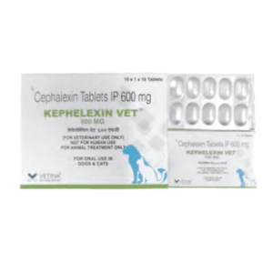 Vetina Kephelexin Vet 600mg (Cephalexin) Tablet for Dogs and Cats