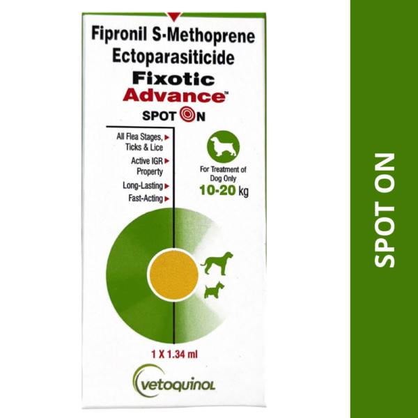 Vetoquinol Fixotic Advance (Fipronil) Tick & Flea Control Spot On for 20 to 40kg Dogs