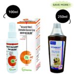 Virbac Vitabest Derm Omega 3 + 6 Syrup (250ml) and Vetoquinol Dermichlor Spray (100ml) for Dogs and Cats Combo image 2