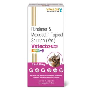 Vivaldis Vetecto Plus Spot On (Fluralaner & Moxidectin) Anti Tick & Flea for Cats