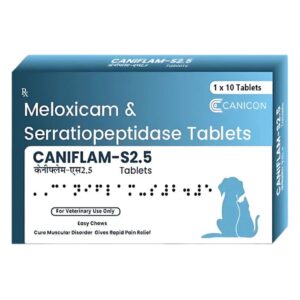 Wellcon Caniflam S 2.5mg Tablet (Meloxicam & Serratiopeptidase) for Dogs and Cats