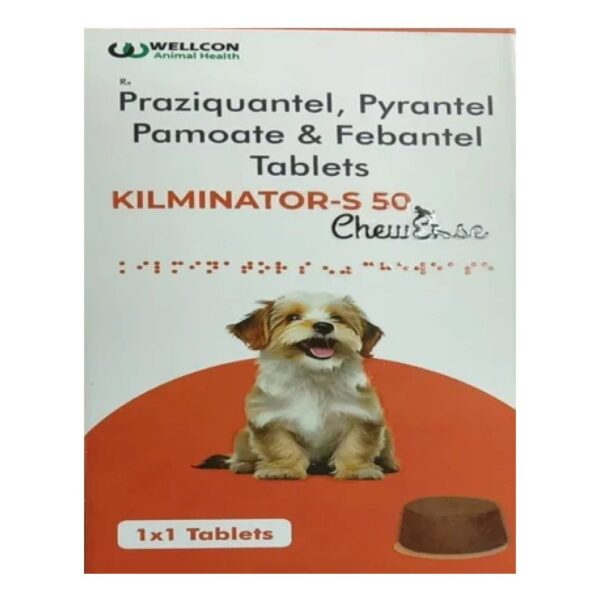 Wellcon Kilminator S 50mg Chewesse Tablet Dewormer for Dogs