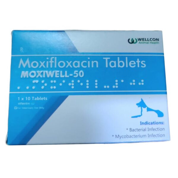 Wellcon Moxiwell 50mg Tablet (Moxifloxacin) for Dogs and Cats