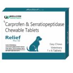 Wellcon Relief Pro 50mg Tablet (Carprofen & Serratiopeptidase) for Dogs image 1