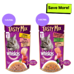 Whiskas Chicken With Tuna & Carrot and Seafood Cocktail Wakame Seaweed in Gravy Tasty Mix Adult Cat Wet Food Combo image 1