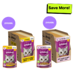 Whiskas Salmon in Gravy Meal and Chicken Gravy Adult Cat Wet Food Combo image 1