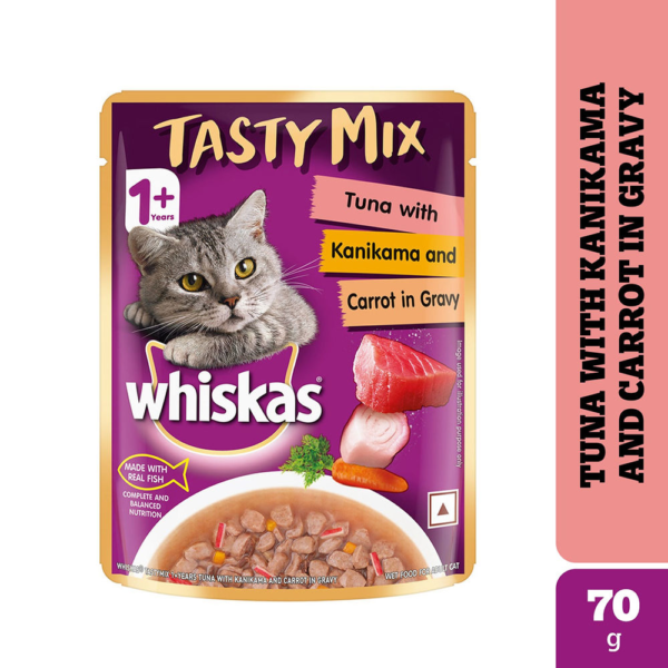 Whiskas Tuna with Kanikama And Carrot in Gravy Tasty Mix Adult Cat Wet Food
