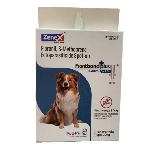Zenex Frontband Plus Spot on (Fipronil & S methoprene) for Medium Dogs from 10 to 20kg