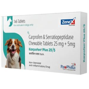 Zenex Karpofen Plus 25/5mg Tablets (Carprofen & Serratiopeptidase) for Dogs