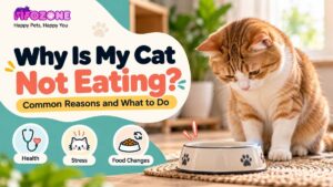 Fifozone guide explaining why a cat is not eating, with common causes including health issues, stress and food changes.