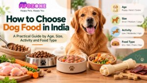 Fifozone guide to choosing dog food in India by age, size, activity level and food type