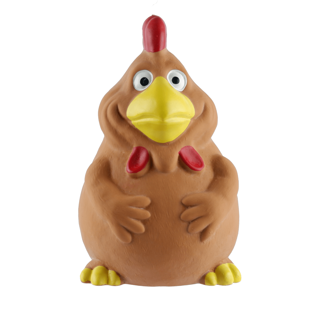 Barkbutler x Fofos Latex Bi Rooster Squeaky Toy for Dogs (Brown) image 4