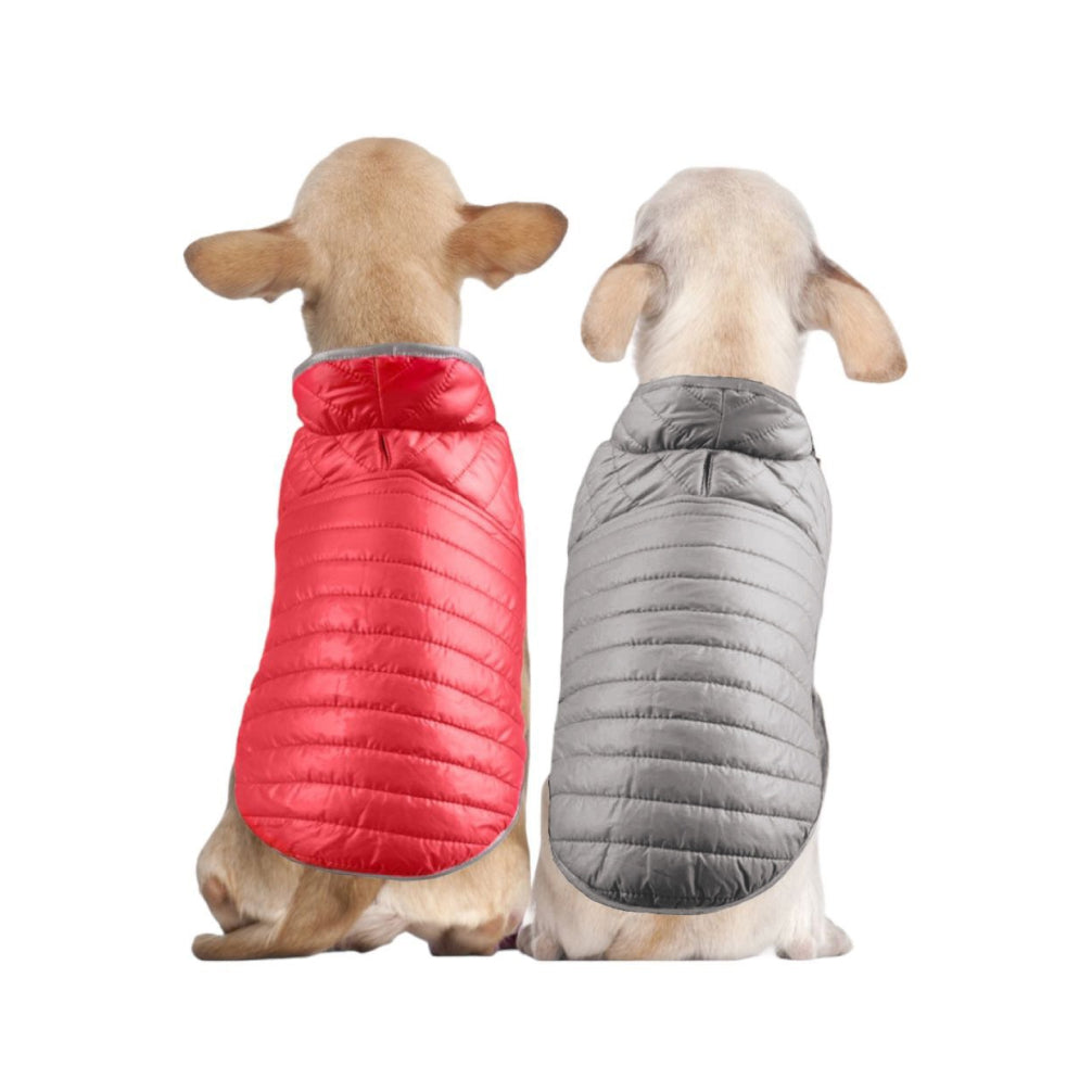 Talking Dog Club Double Trouble Reversible Jackets for Dogs (Red/Sliver) image 3