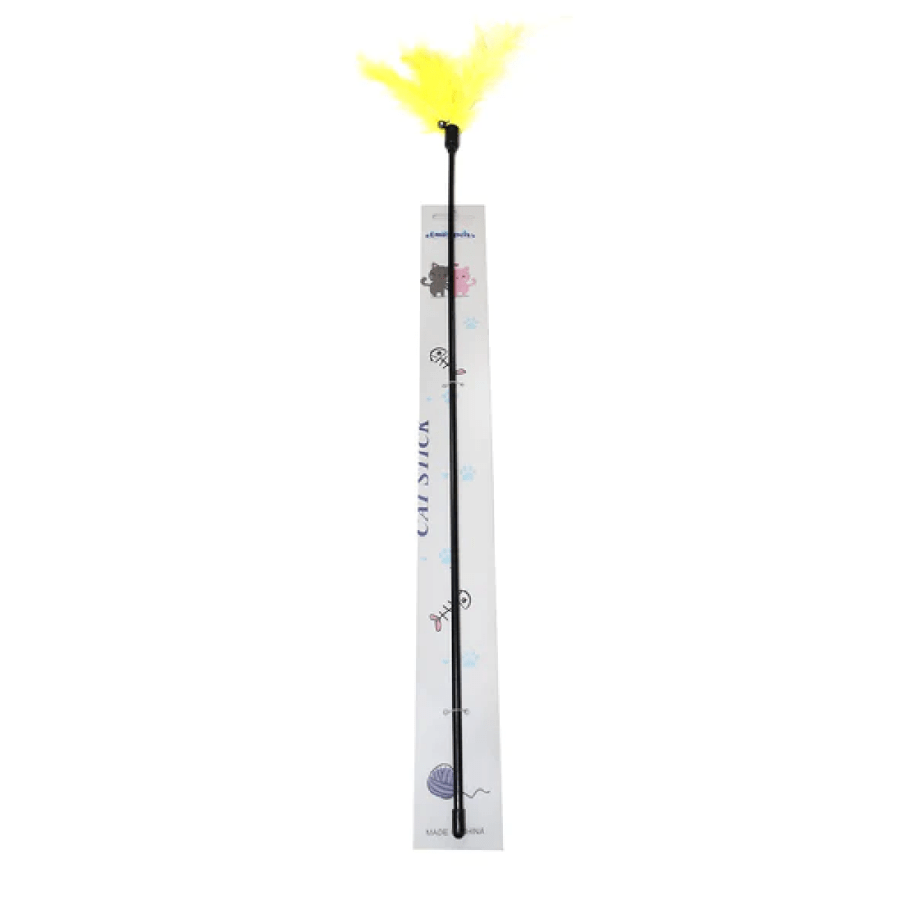 Emily Pets interactive Feather Toy for Cats (Yellow) image 4