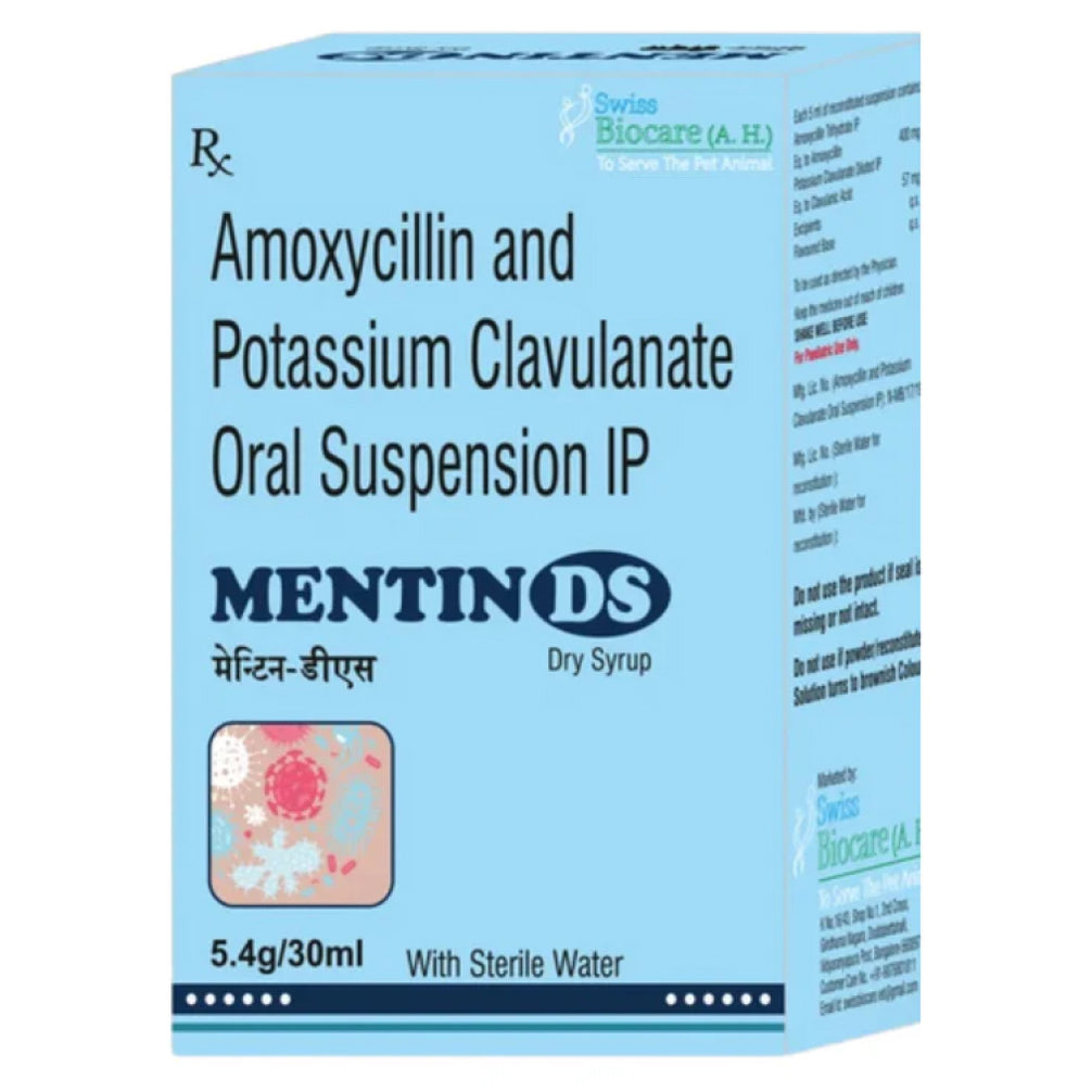 Corise Mentin DS Dry Syrup Oral Suspension (Amoxicillin & Clavulanate) for Dogs and Cats