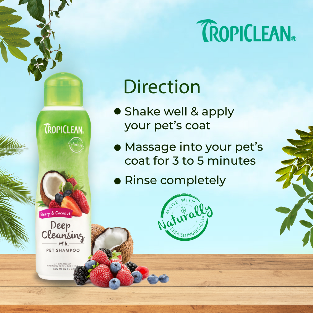 Tropiclean Berry and Coconut Deep Cleaning Shampoo for Dogs and Cats image 7