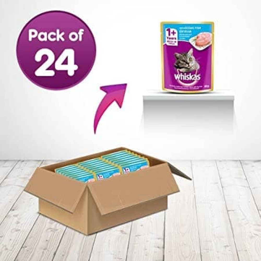 Whiskas Salmon in Gravy Meal and Tuna in Jelly Meal Adult Cat Wet Food Combo image 9
