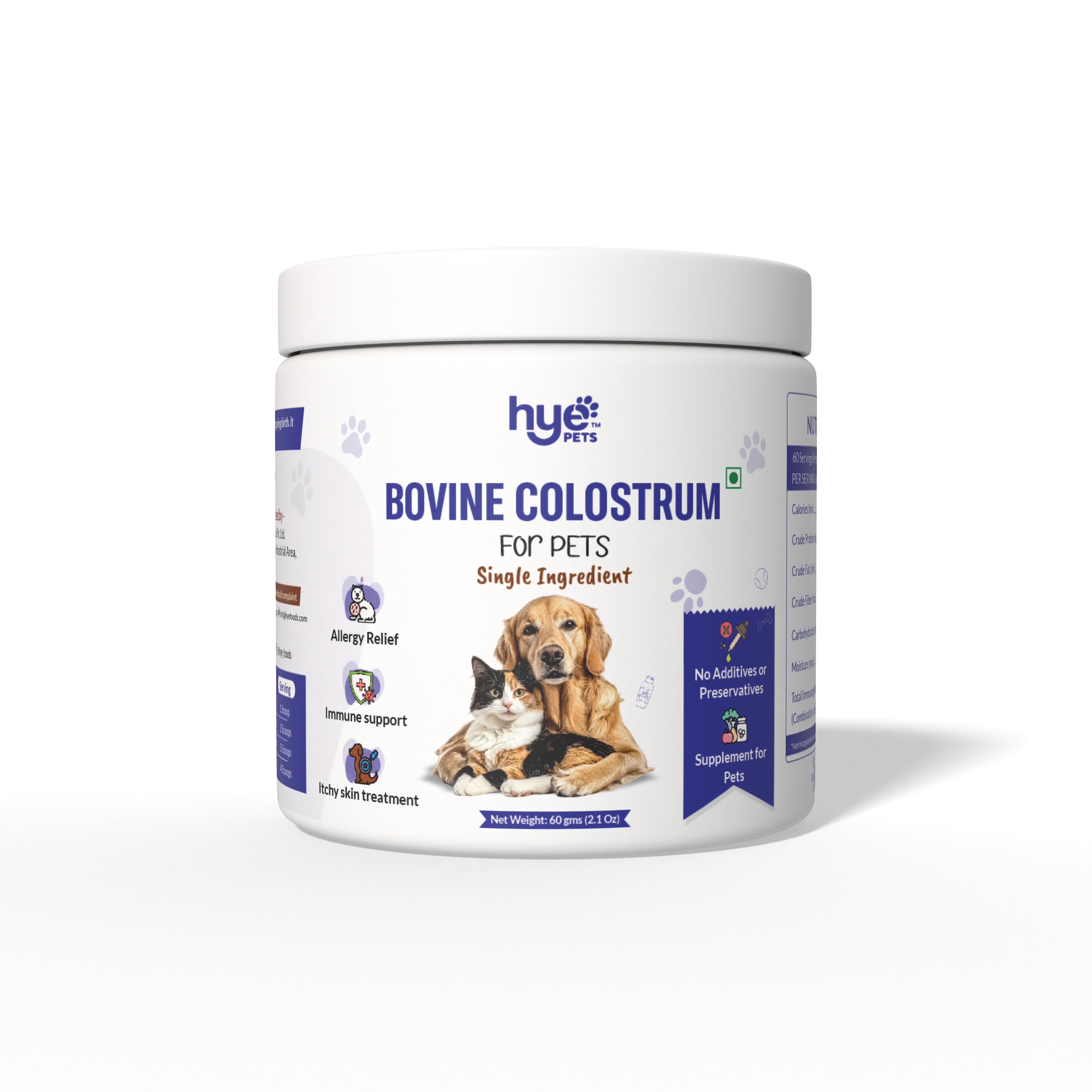 HYE Pets Bovine Colostrum Powder for Dogs & Cats