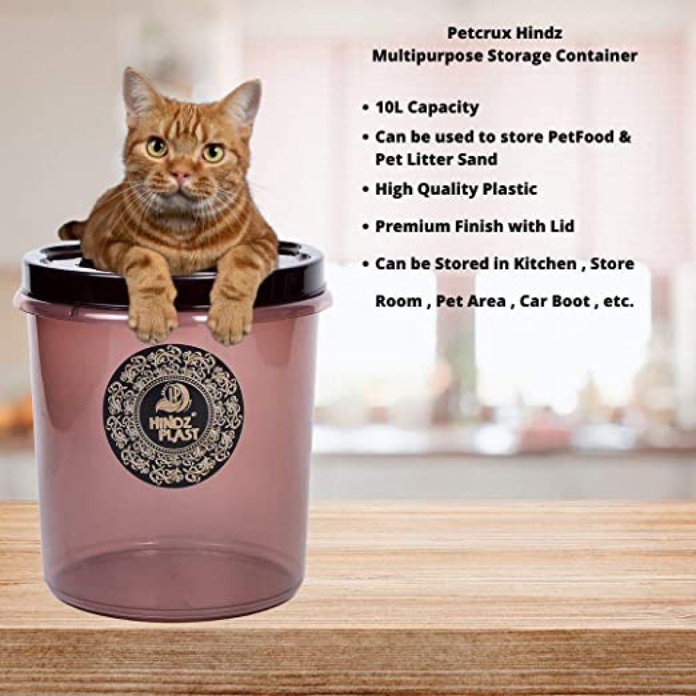 Petcrux Exclusive Brown Cat Litter Container image 3