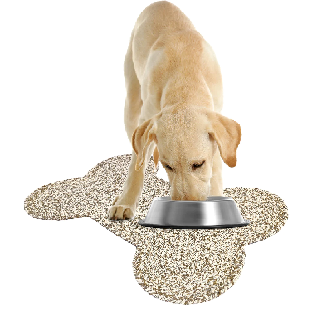 Pawpourri Bone Shaped Jute Mat for Dogs and Cats (Beige) image 5
