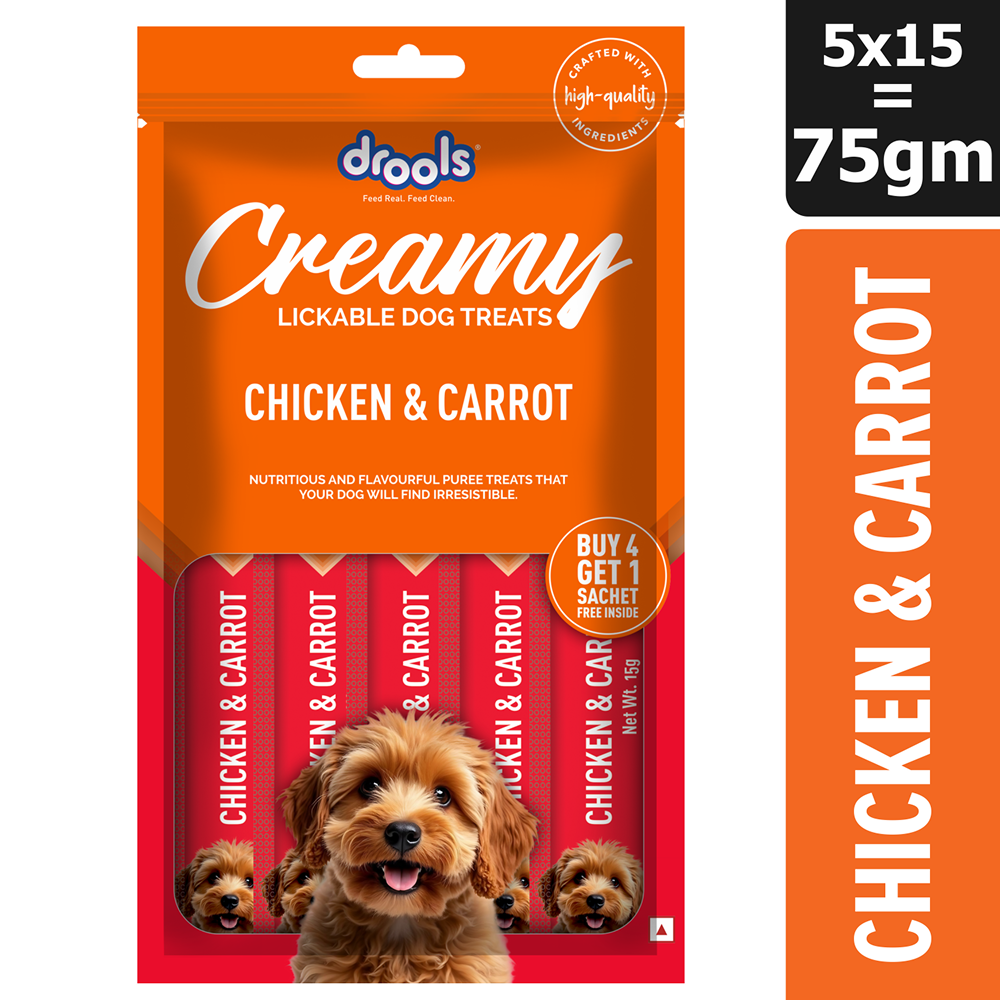 Drools Chicken & Carrot Creamy Dog Treats (75g)