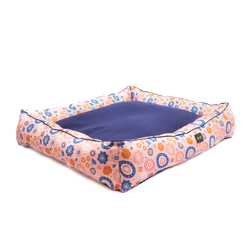 Skatrs Floral Bed for Dogs & Cats (Pink/Blue) image 4