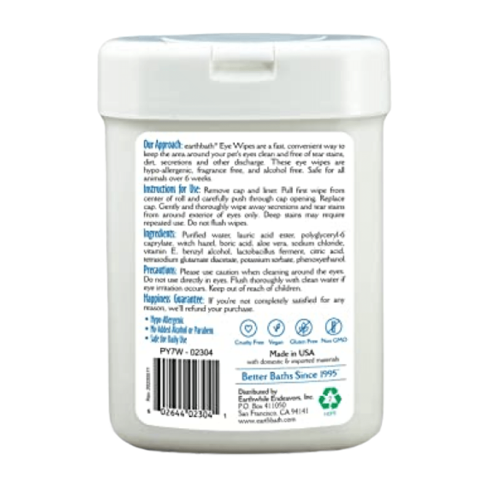 EarthBath Hypoallergenic Fragrance Free Eye Wipes for Dogs and Cats image 2