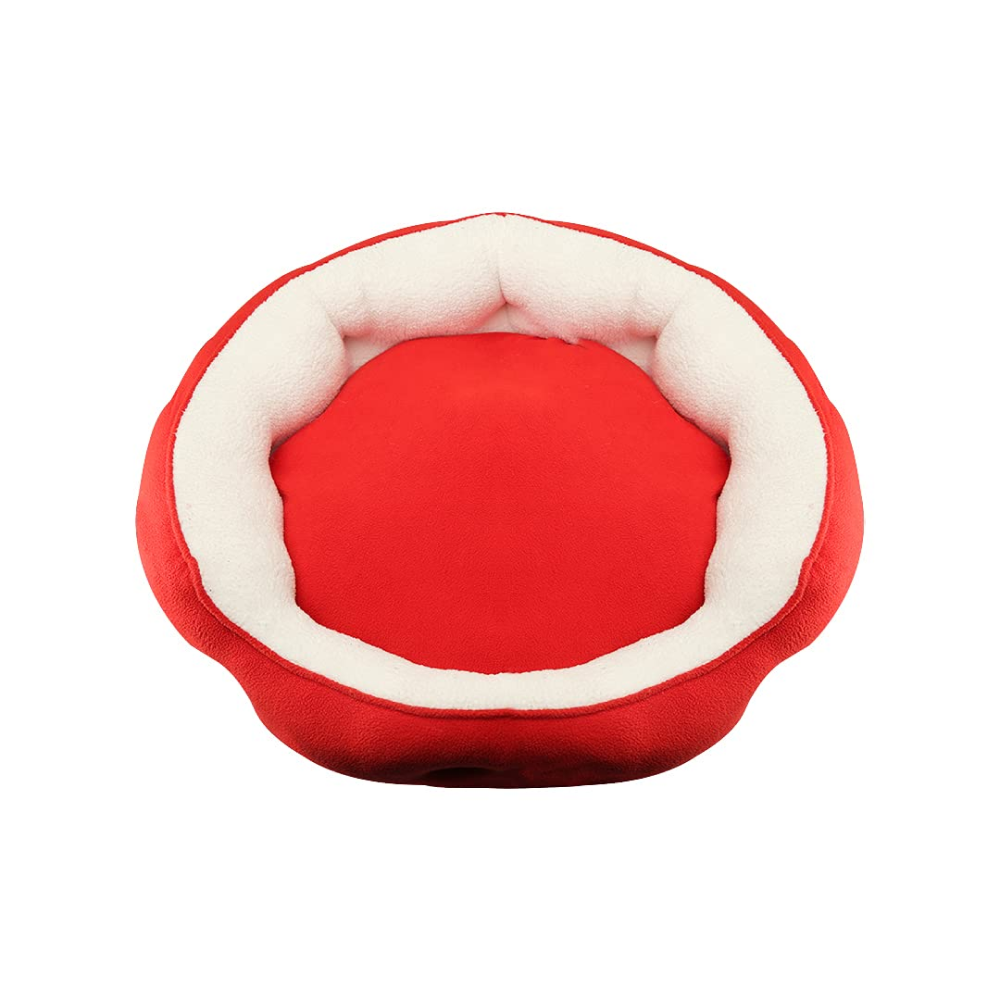 Hiputee Soft Dual Fabric Reversible Washable Bed with Cover for Dogs and Cats(White Sherpa Red Fleece) image 4