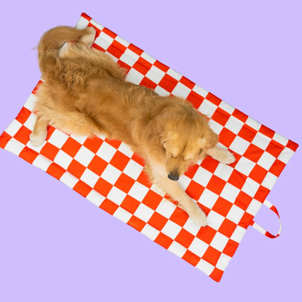 Pet Set Go Cozy Checks Mat for Dogs and Cats (Red) image 7