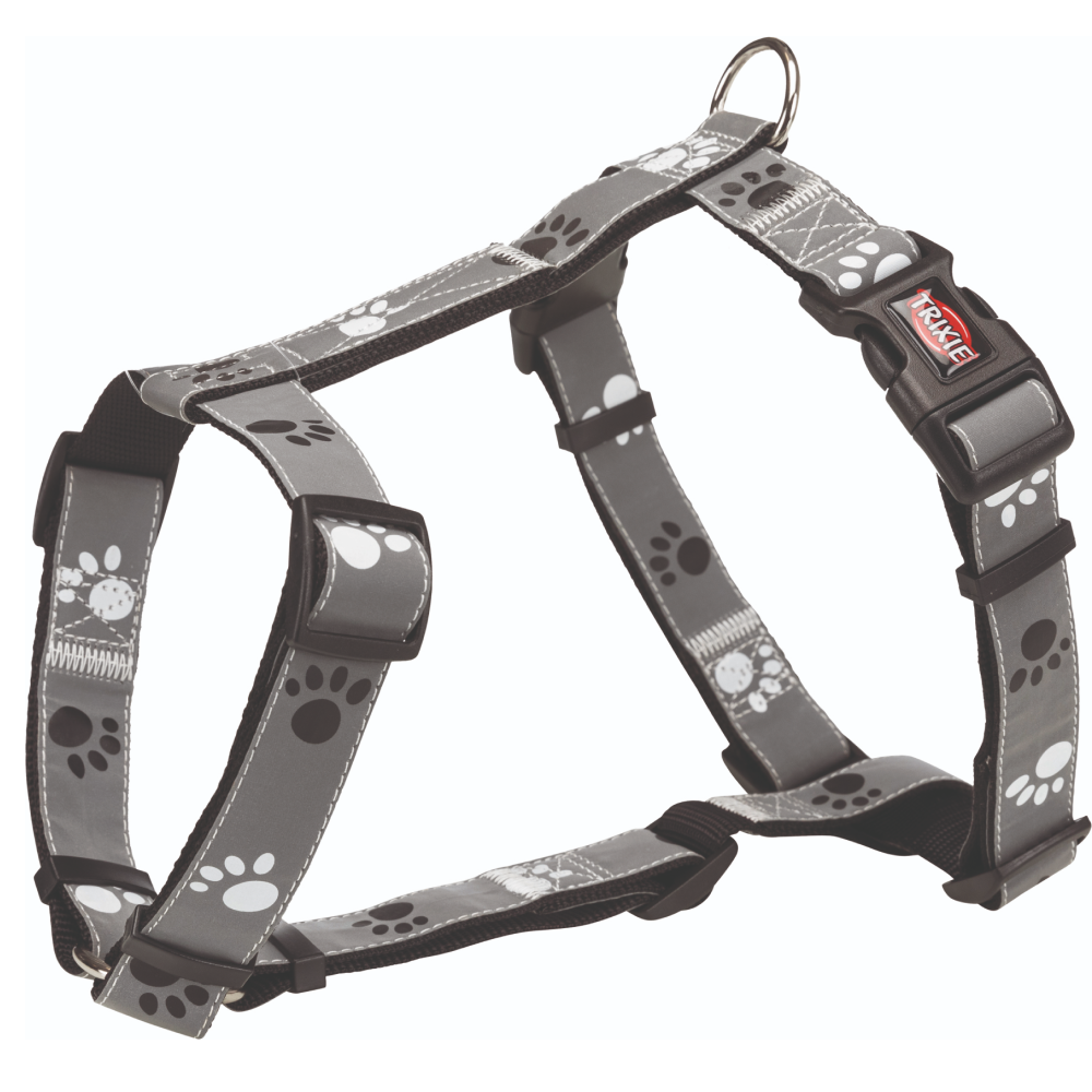 Trixie Silver Reflect H Harness for Dogs (Black & Silver Grey) image 2