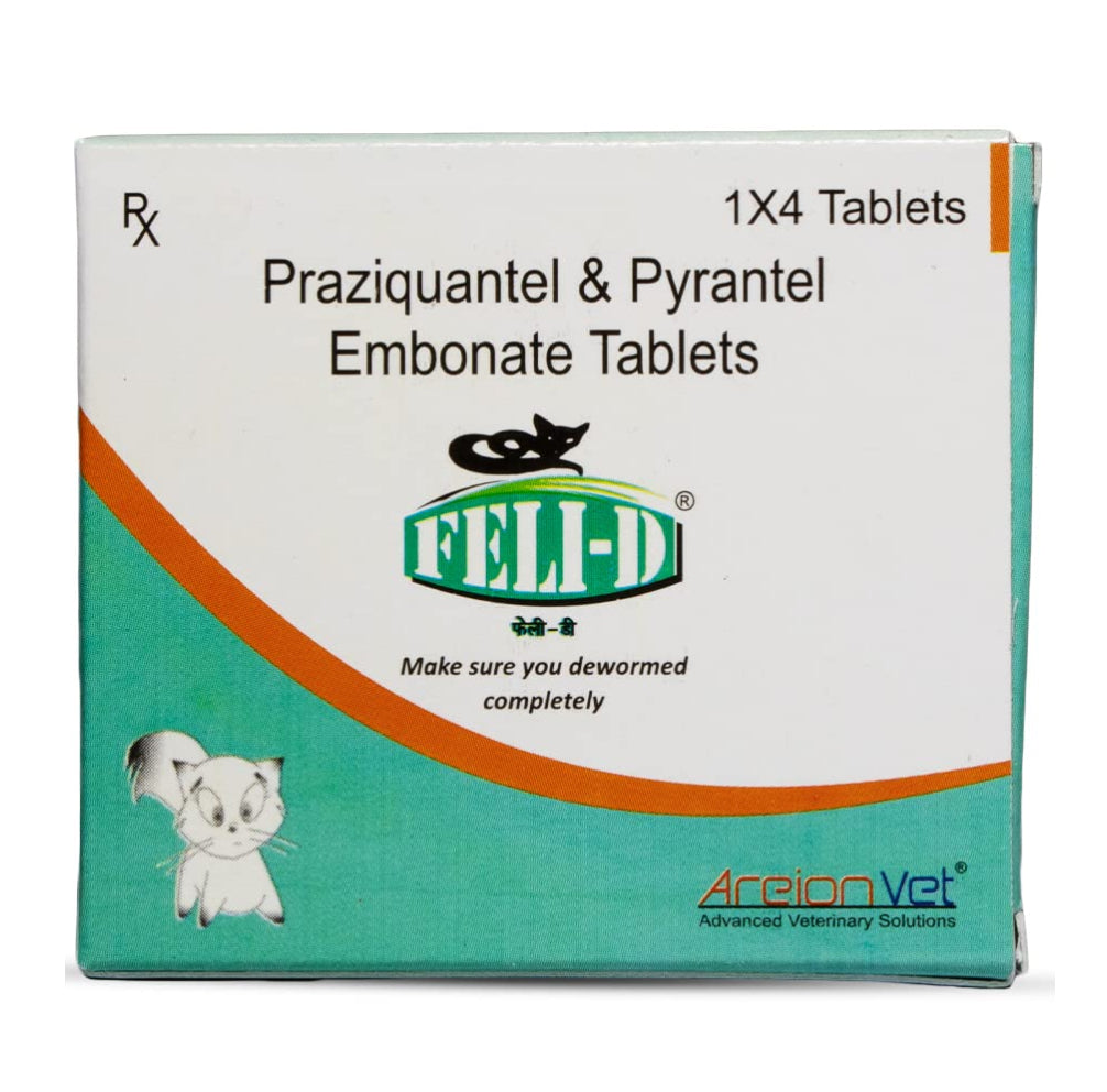 Areion Vet Feli D Dewormer Tablets (pack of 4 tablets) and Savavet Fiprofort Plus Tick & Flea Control Spot On for Cats Combo image 2