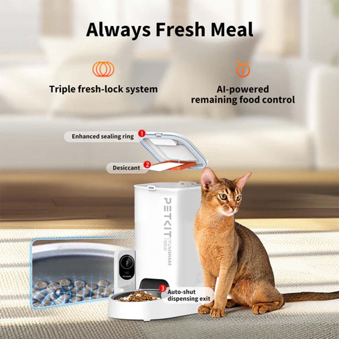 Petkit YumShare Solo Automatic 2.4G WiFi Food Dispenser with HD Camera for Dogs and Cats image 6