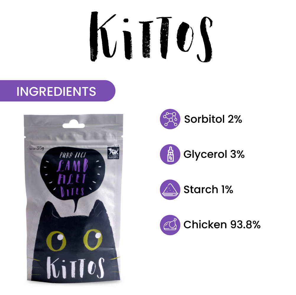 Kittos Purr fect Lamb Filet Bites Cat Treats image 3