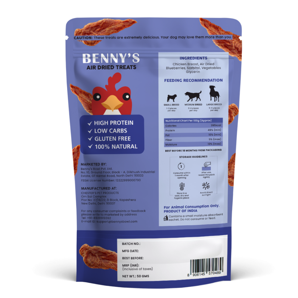 Bennys Bowl Chicken and Blueberry Jerky Dog Treats image 7