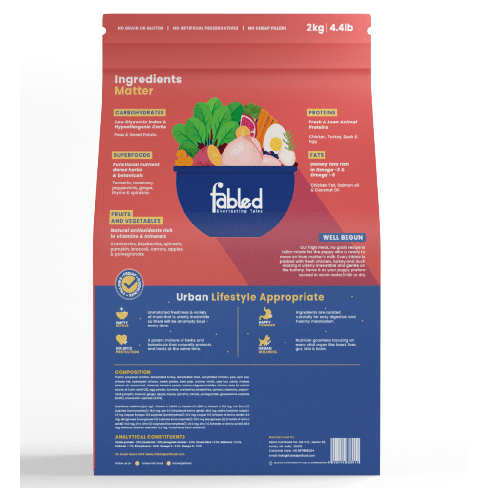 Fabled Well Begun Fresh Chicken Turkey and Duck Puppy Starter Dry Food image 7