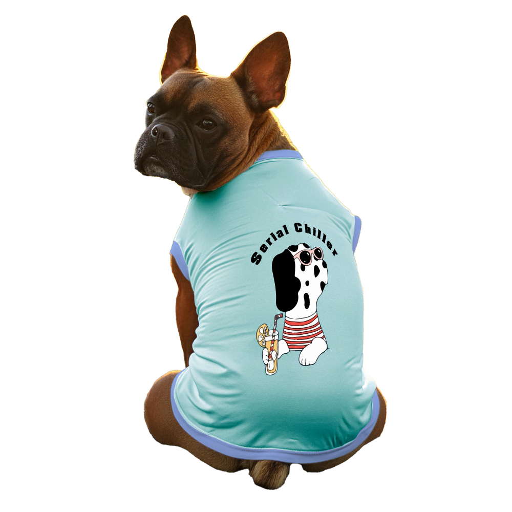 Cheeku Serial Chiller Graphic Cotton T Shirt for Dogs and Cats (Sky Blue) image 1