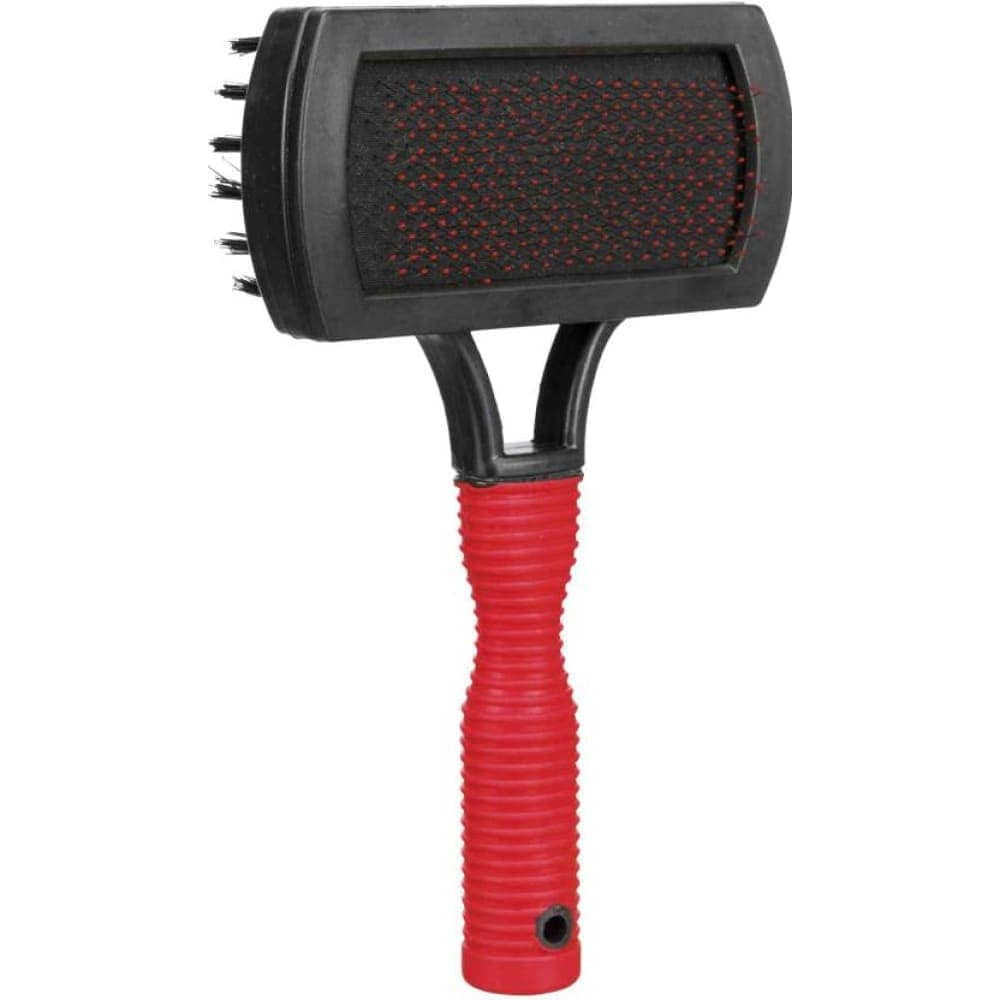 FG-Trixie Soft Brush Double Plastic/Nylon and Metal Bristles for Dogs and Cats (10x17cm)