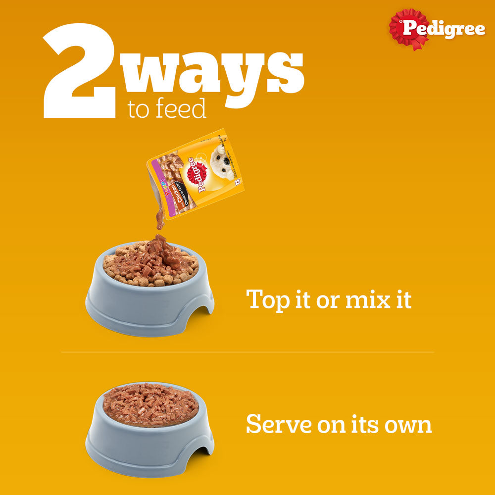 Pedigree Chicken & Liver Chunks in Gravy Puppy Wet Dog Food image 10