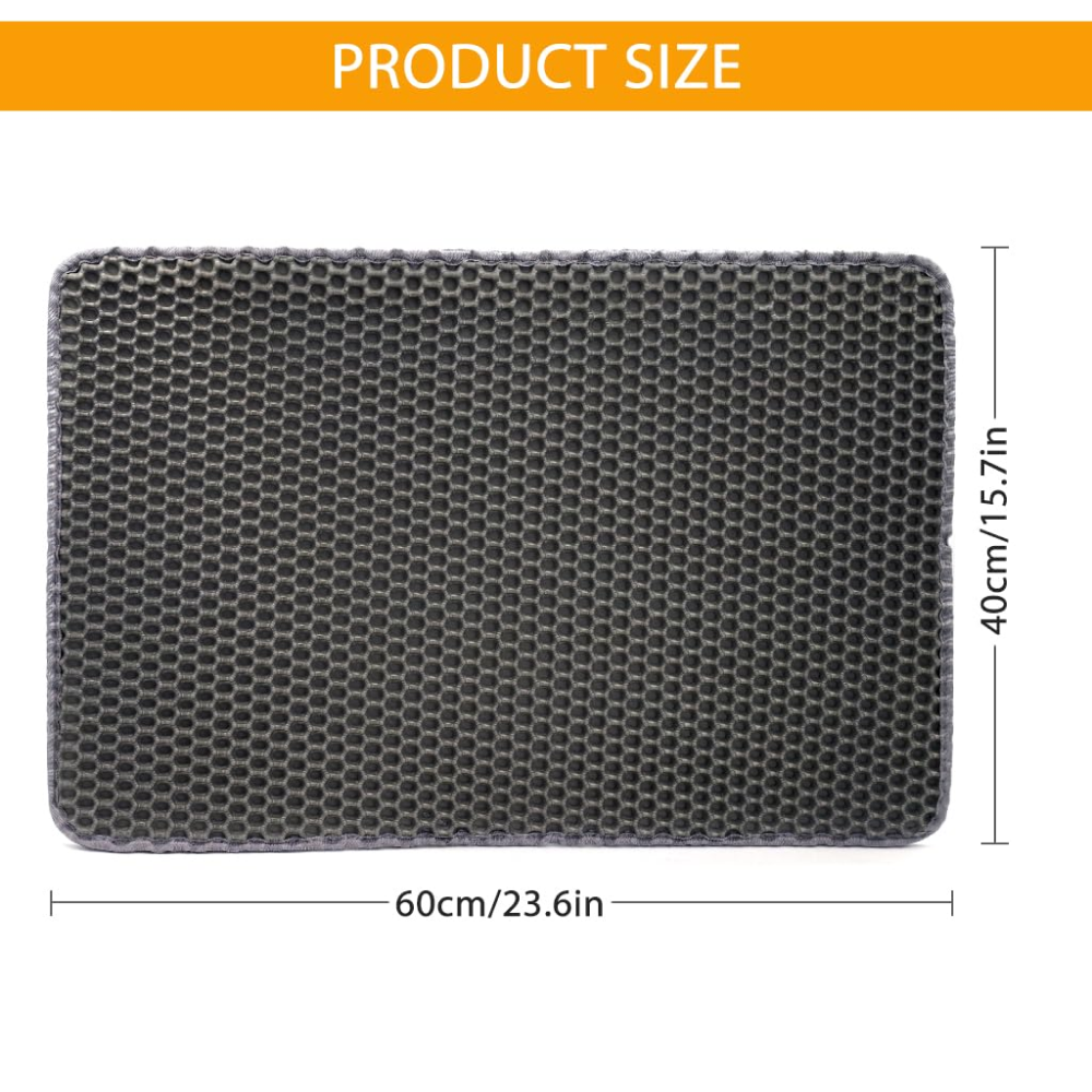 QPets Double Layer Litter Mat for Cat (Grey) image 2